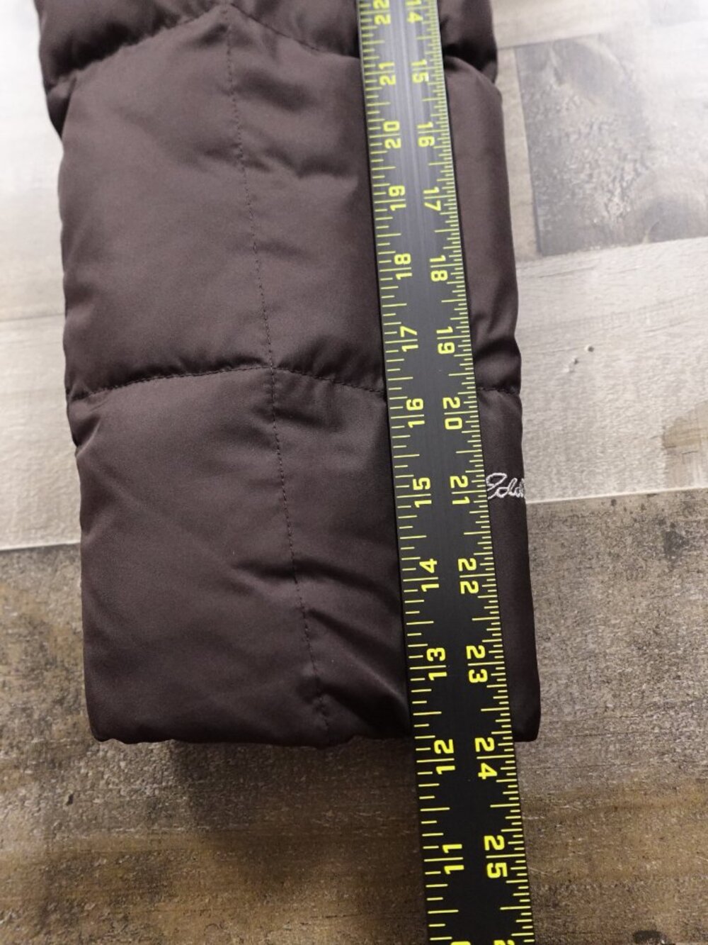 Eddie Bauer Down Maxi Coat Women’s Large Brown Faux Fur Hood Long Winter Parka - Picture 8 of 16
